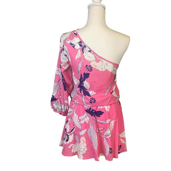 Yumi Kim Pink Floral‎ One Shoulder Mini Dress Women’s size Small NWT - Picture 5 of 10